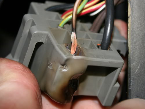 Melted headlight switch