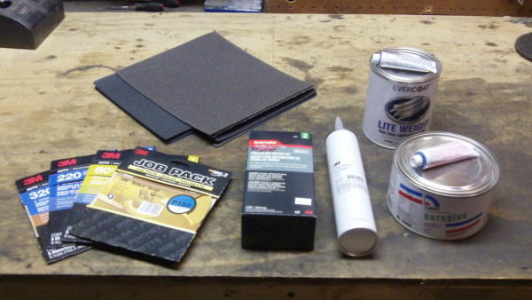 Sandpaper and body filler