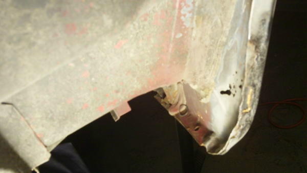Rear side of quarter panel