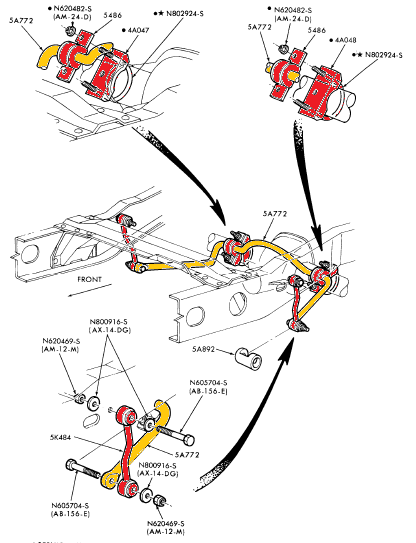 Rear Sway Bar Diagram 1983-2011