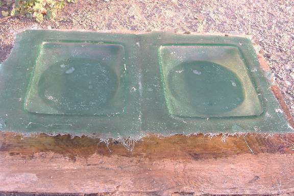 Fiberglass parts removed from the mold
