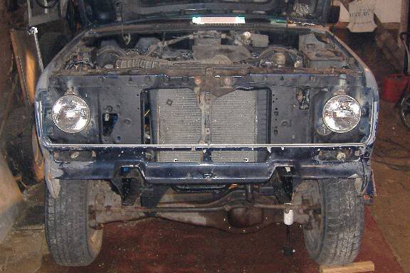 Round headlights installed