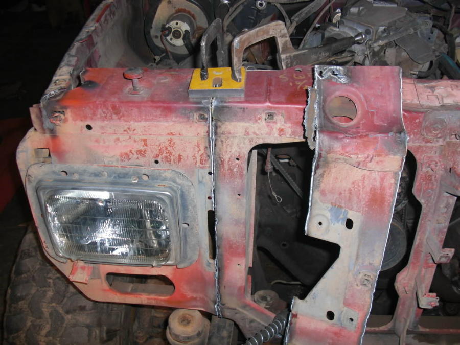 Cutting the Bronco II core support top narrow it