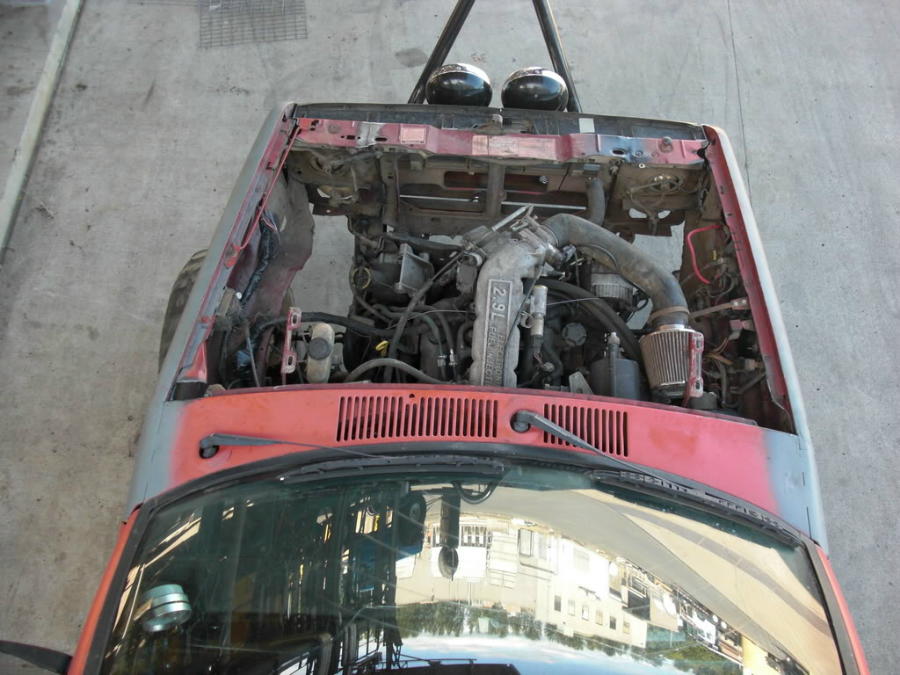Overhead view of Ford Bronco II narrowed front