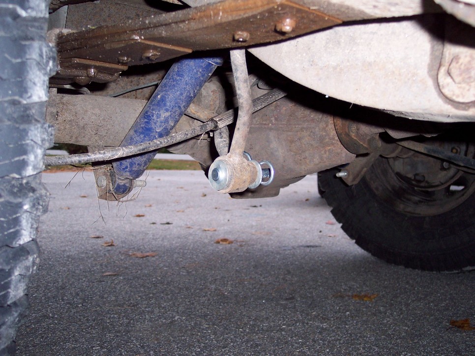 Rear sway bar disconnects on a Ford Bronco II