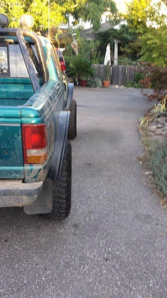 Side view of installed fender flares