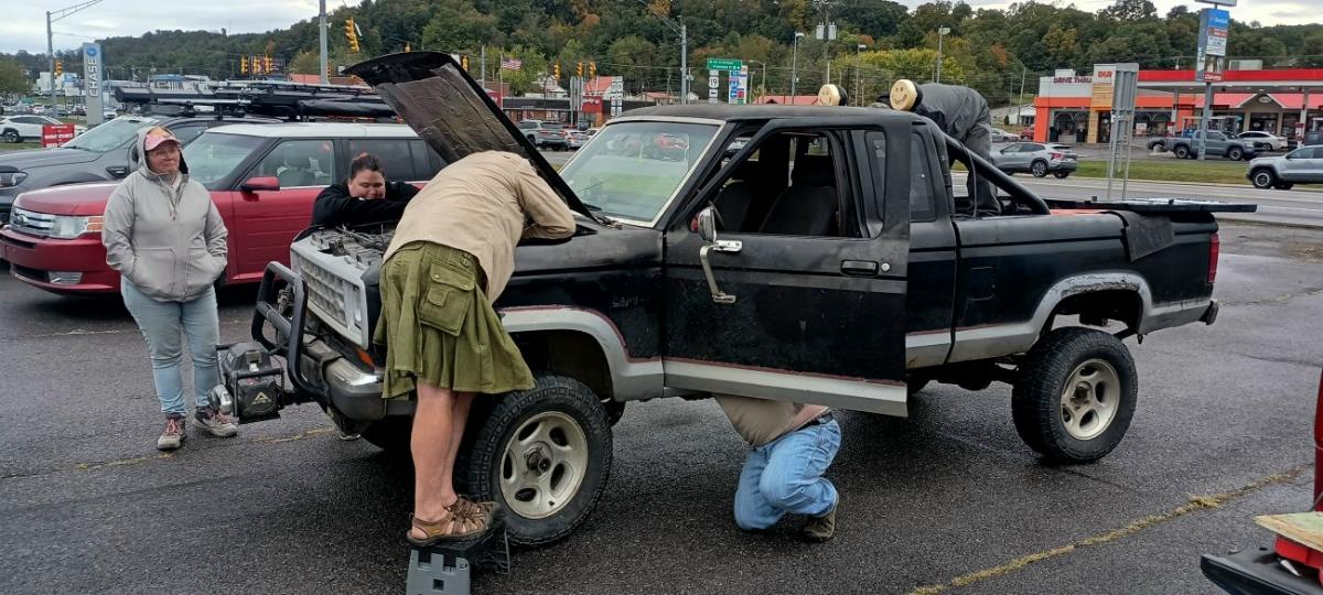 SenorNoob broke down in a parking lot