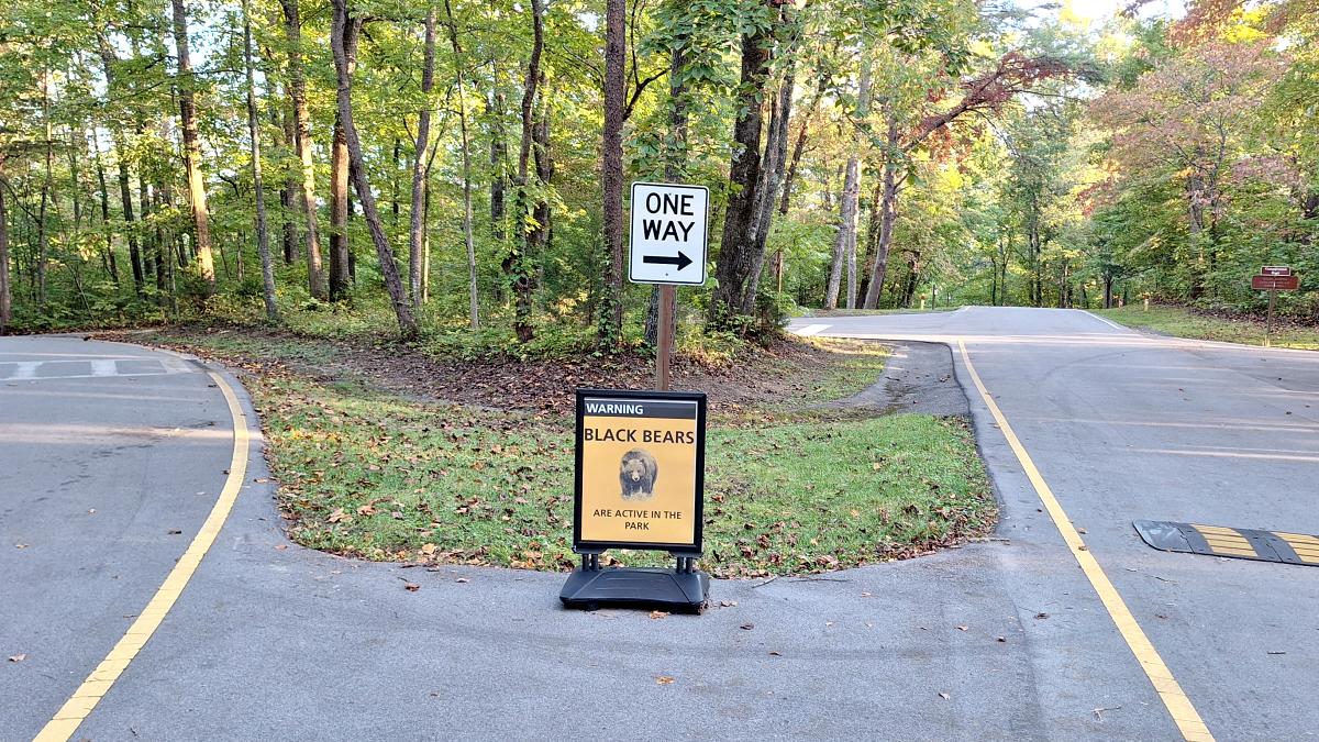Bears Active sign at the Wilderness Road Campground