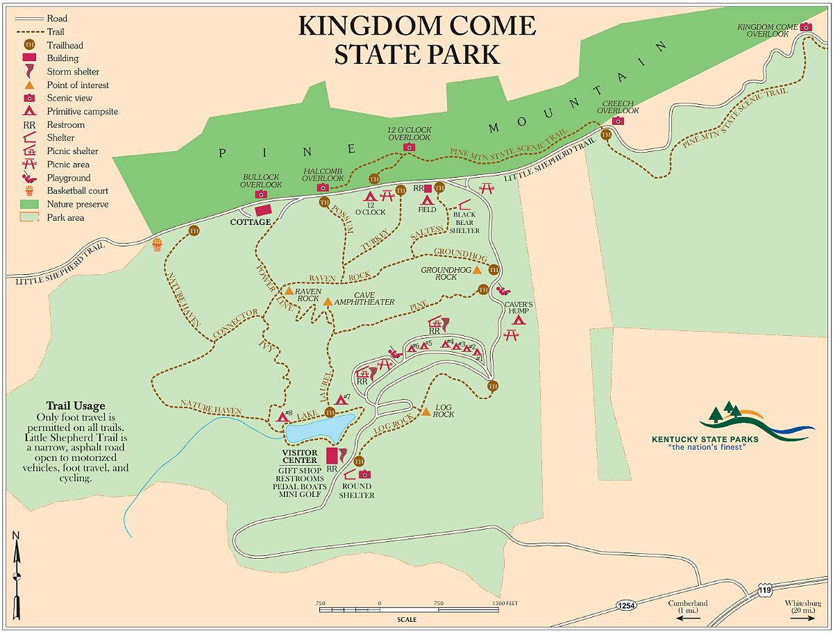 Kingdom Come State Park Map