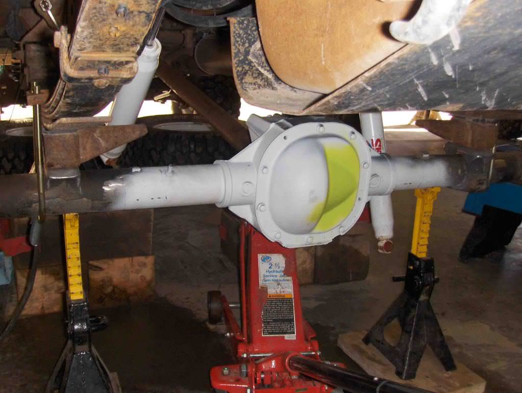 Axle on jack stands