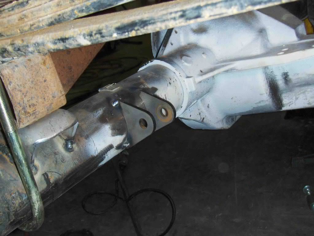 Tack weld spring perch and shock mount